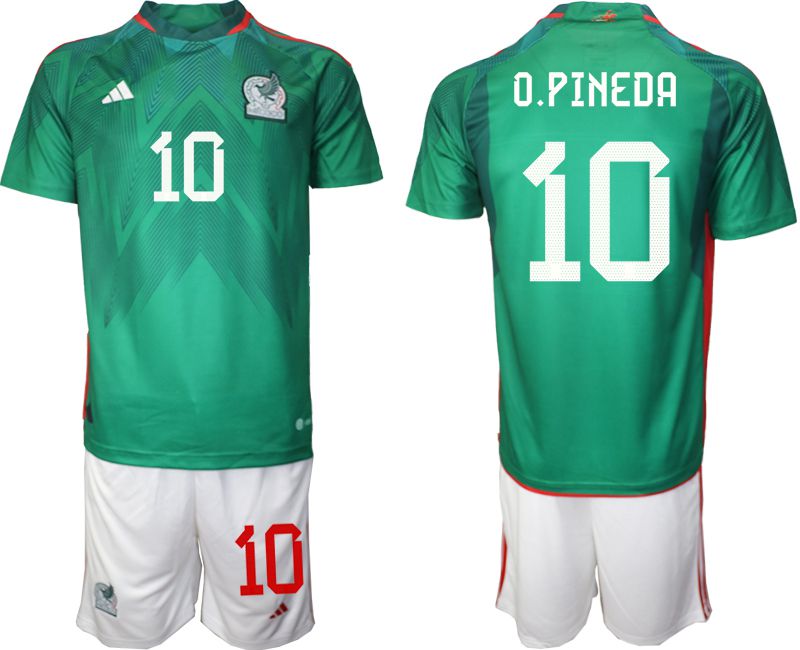 Men 2022 World Cup National Team Mexico home green #10 Soccer Jerseys->mexico jersey->Soccer Country Jersey